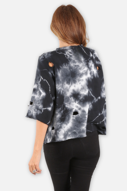 Rebel Tie Dye Pullover - Stone