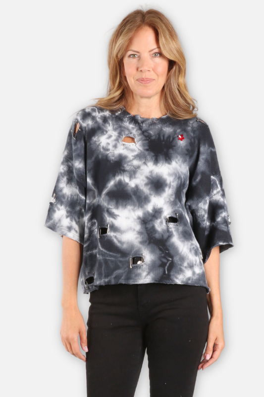 Rebel Tie Dye Pullover - Stone