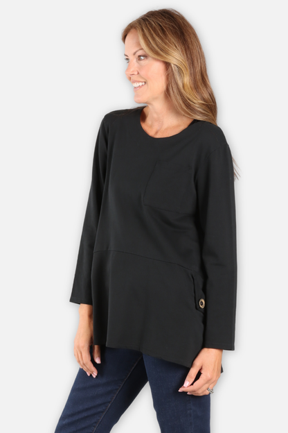 Folded Pocket Top - Black