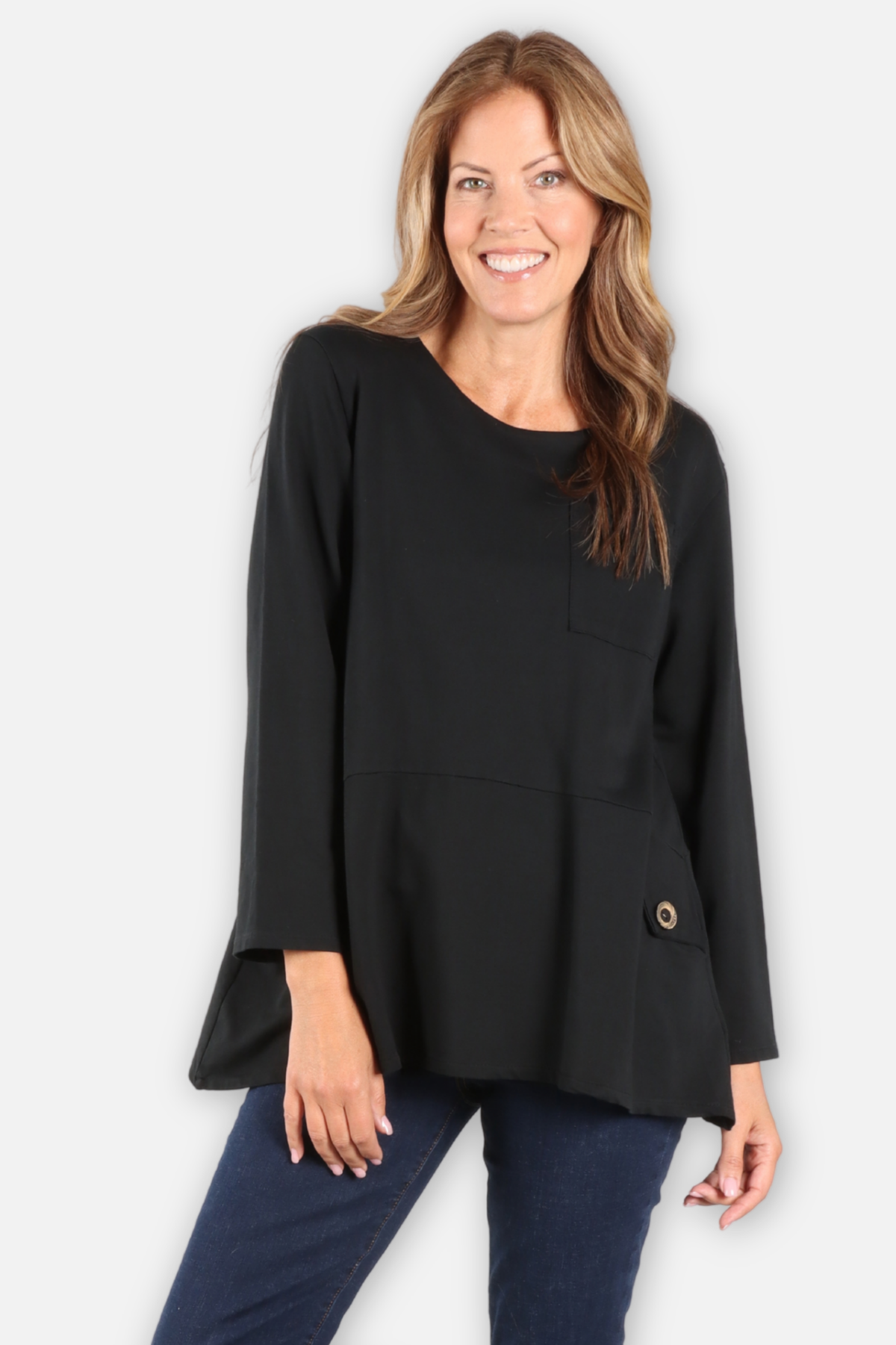Folded Pocket Top - Black