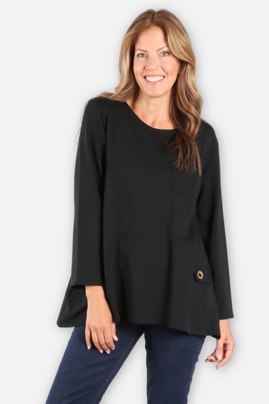 Folded Pocket Top - Black