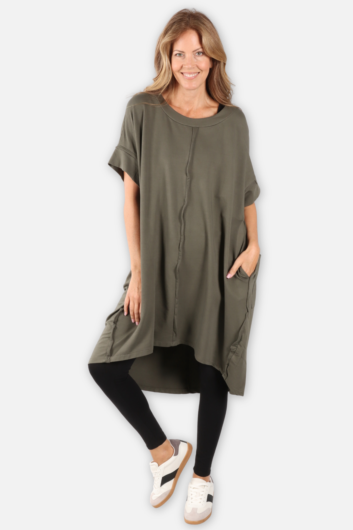 Long Tunic Dress - Olive