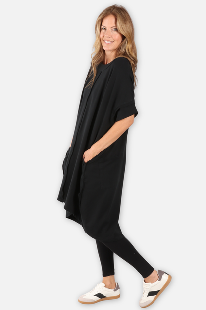 Long Tunic Dress - Black