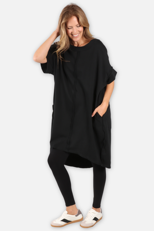 Long Tunic Dress - Black