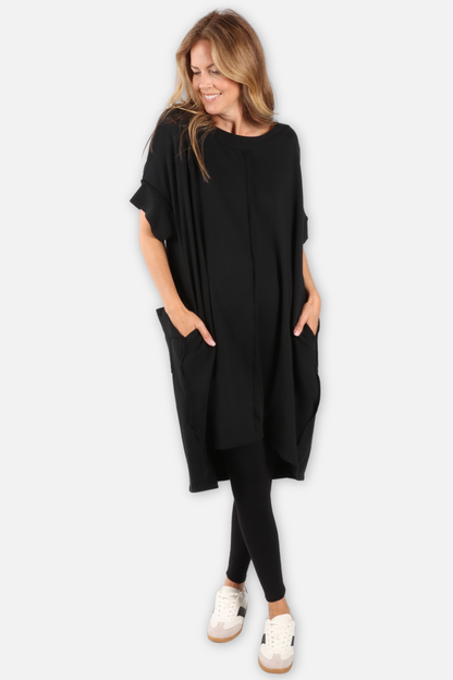 Long Tunic Dress - Black
