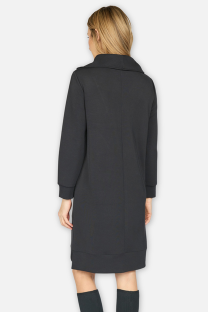 Quarter Zip Dress - Black