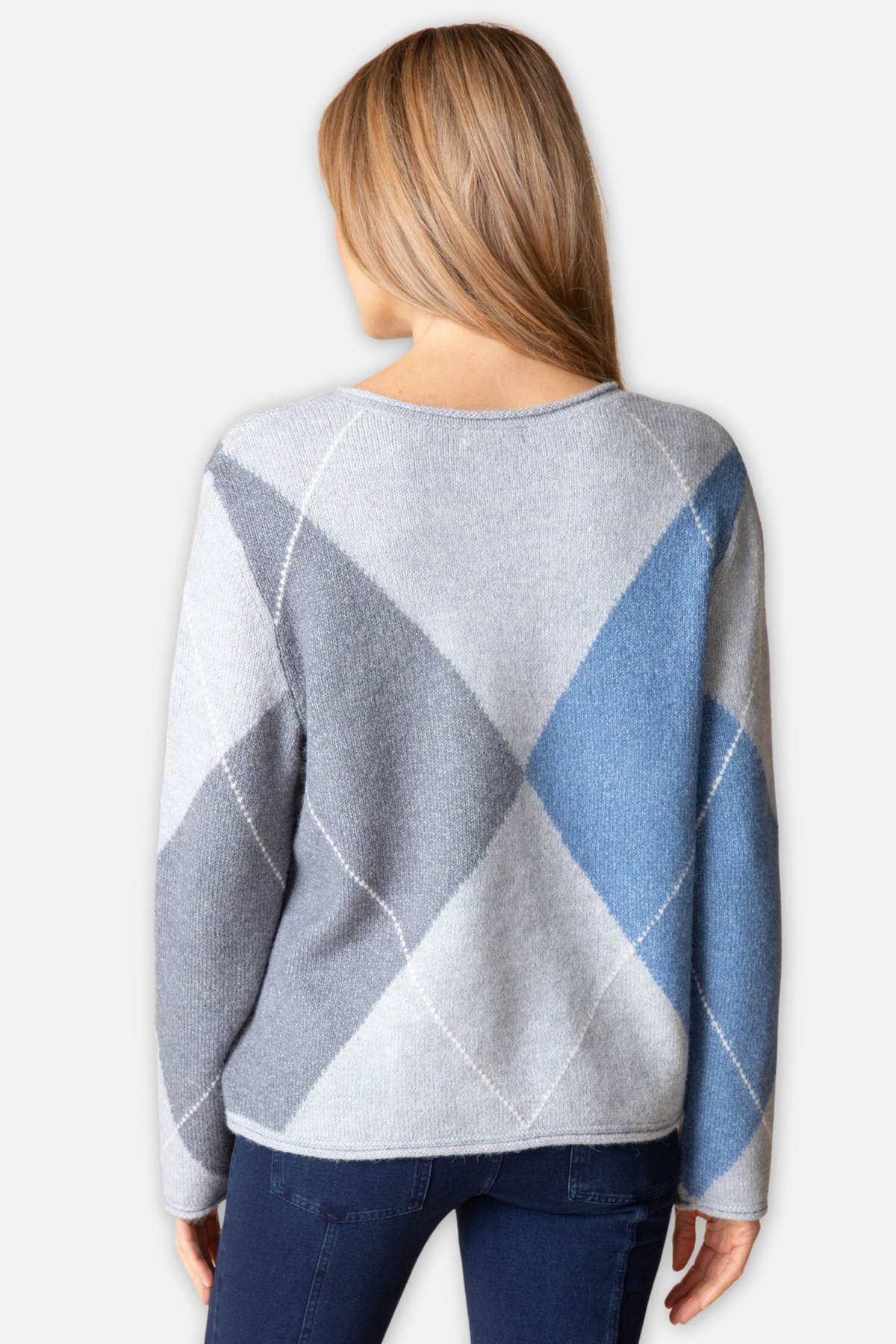 Alpine Argyle Pullover - Mist