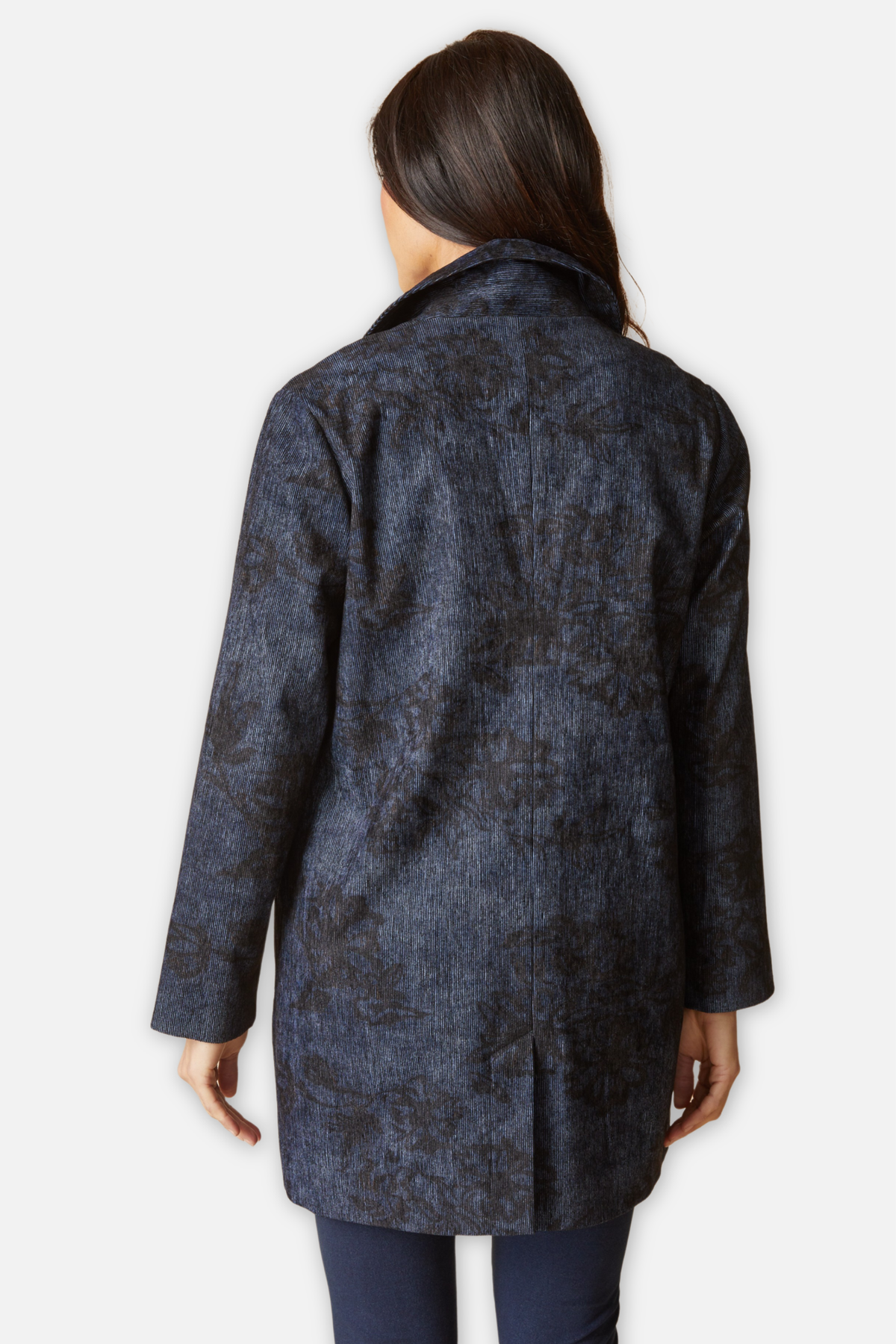 Luxe Cord Paris Card Coat - Navy