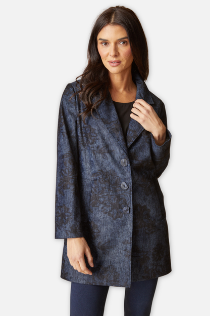 Luxe Cord Paris Card Coat - Navy