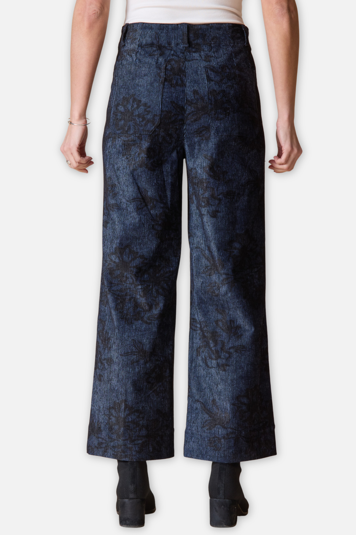 Luxe Cord Ankle Pant - Navy