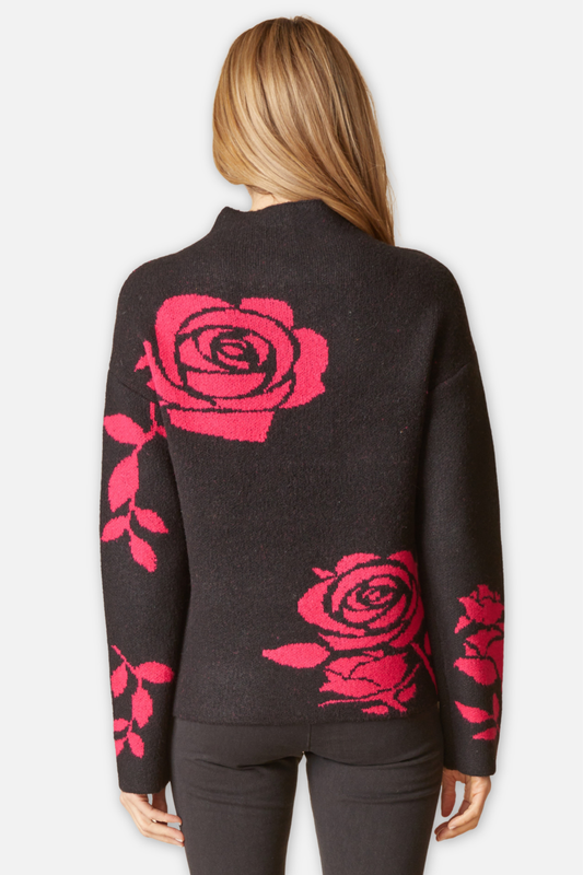 Floral Pullover - Black