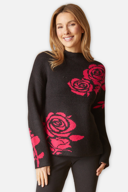 Floral Pullover - Black
