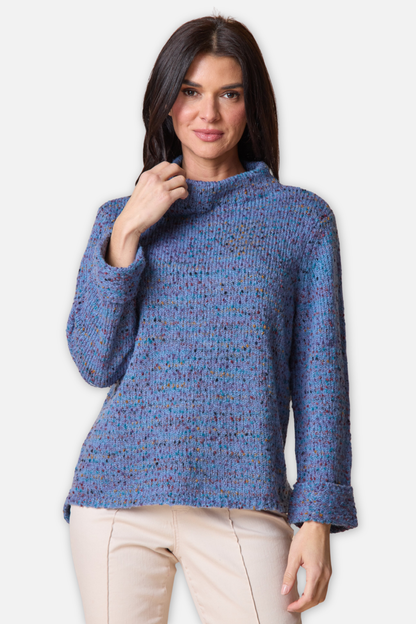 Confetti Funnel Neck Pullover - Harbor