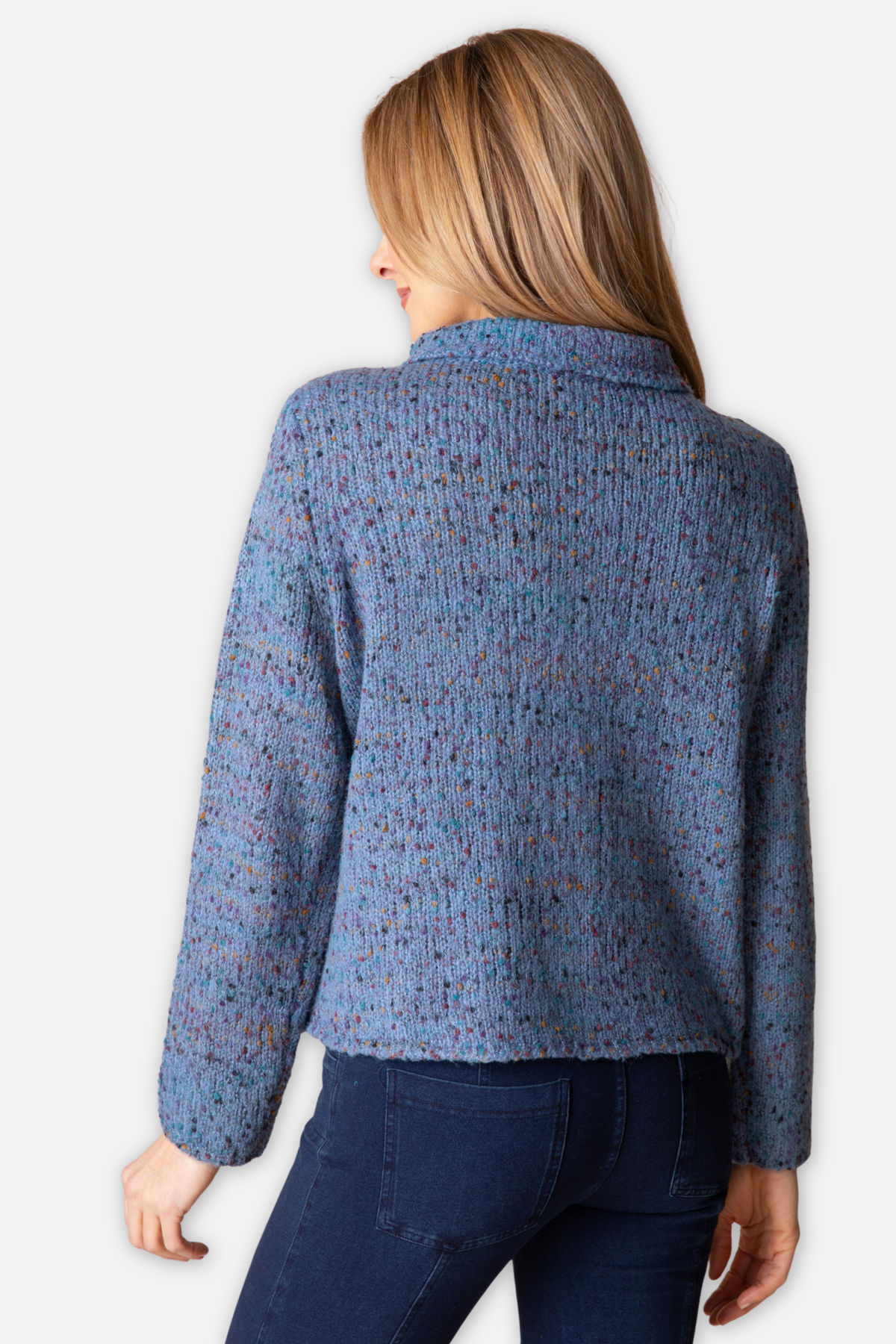 Funnel Cowl Cardigan - Harbor