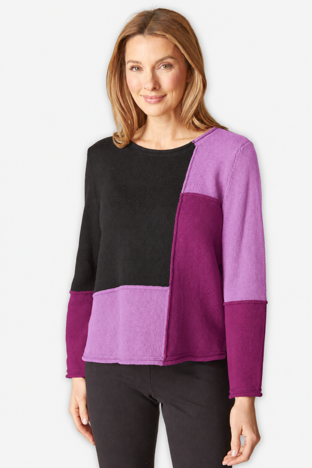 Yin Yang Block Party Sweater - Plum