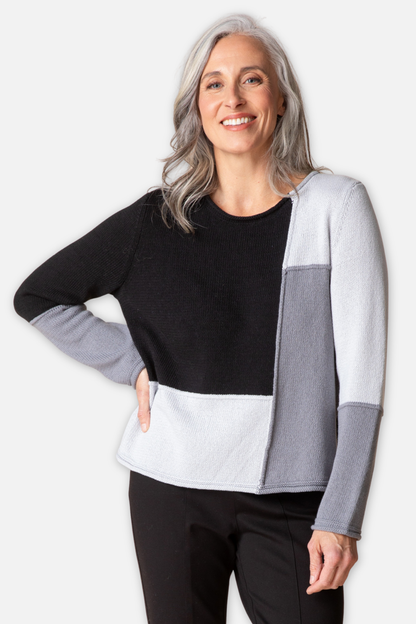 Yin Yang Block Party Sweater - Mist