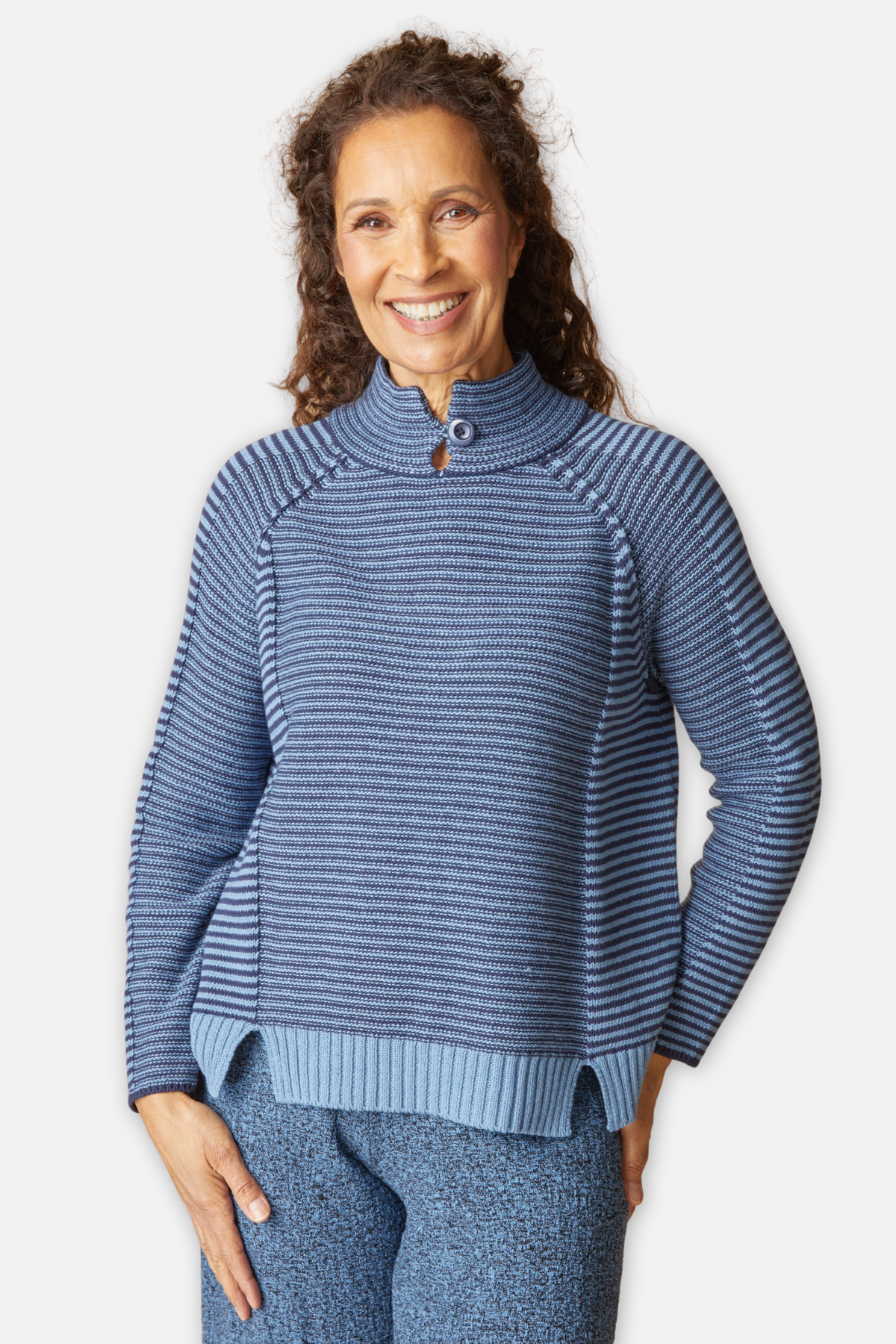 Latitude Button Sweater - Harbor