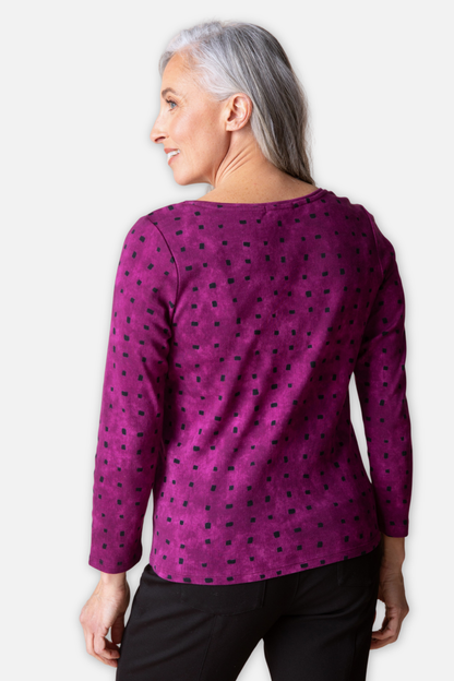 Tie Dye Tiles Everyday Tee - Plum