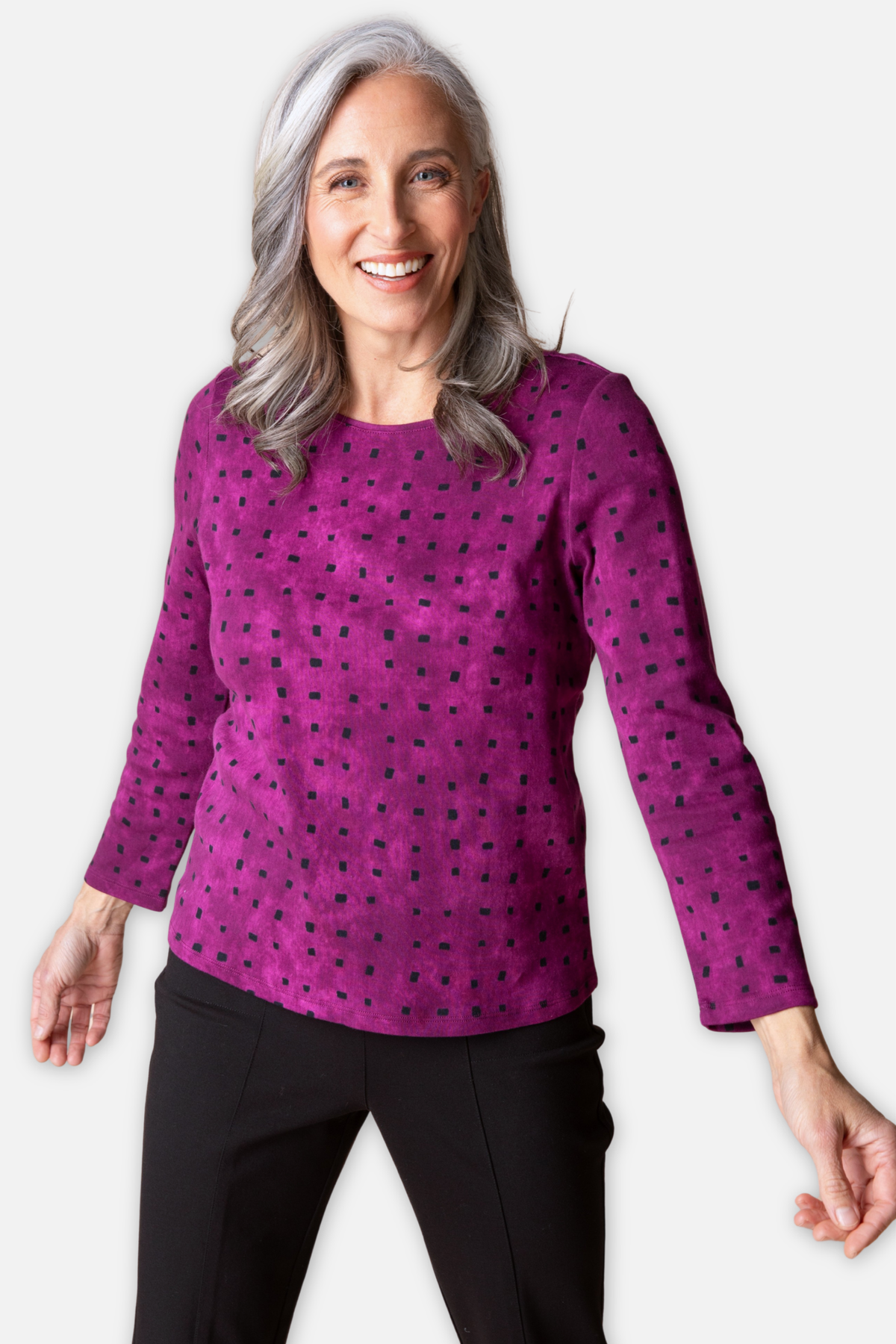 Tie Dye Tiles Everyday Tee - Plum