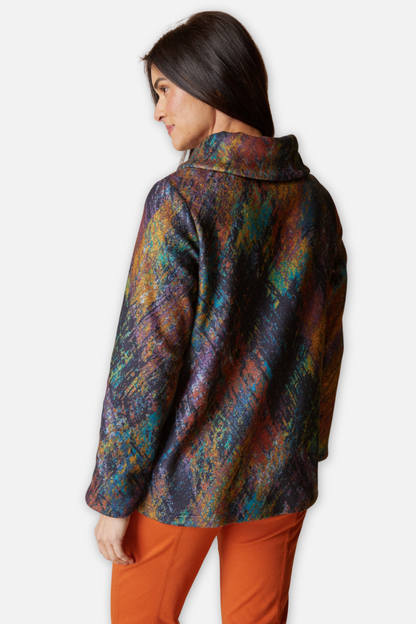 Sunset Fleece Swing Coat - Multi Color