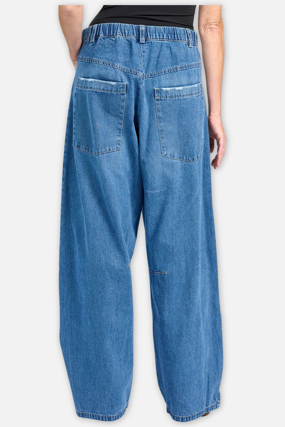 Longline Barrel Jeans - Denim