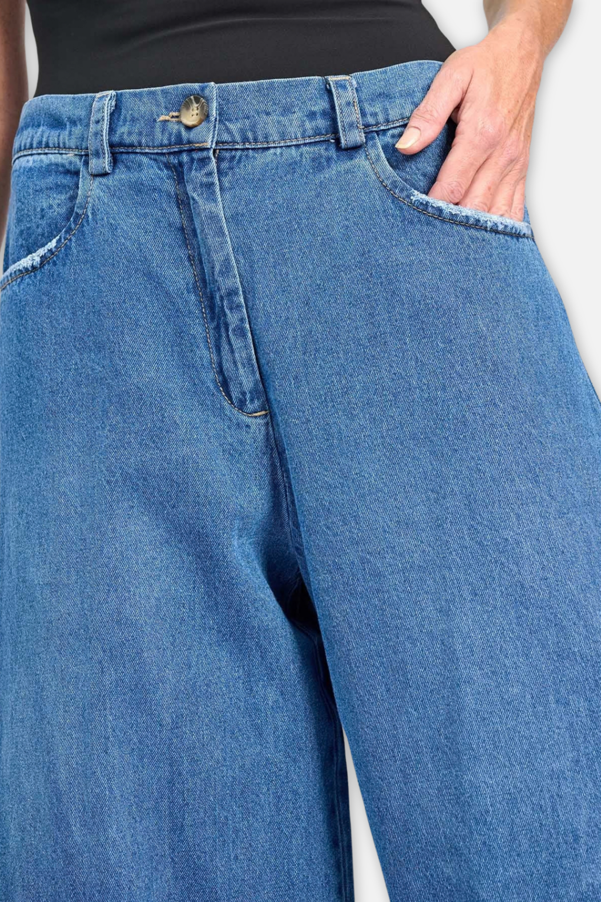 Longline Barrel Jeans - Denim