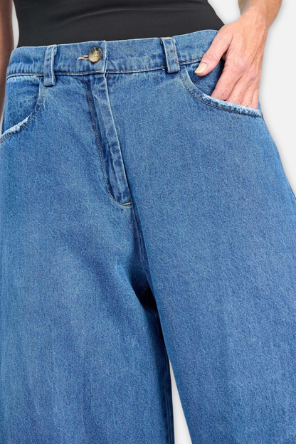 Longline Barrel Jeans - Denim