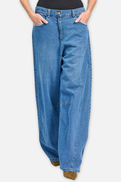Longline Barrel Jeans - Denim