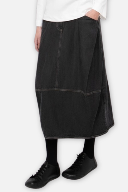 Urban Barrel Denim Skirt - Black Denim