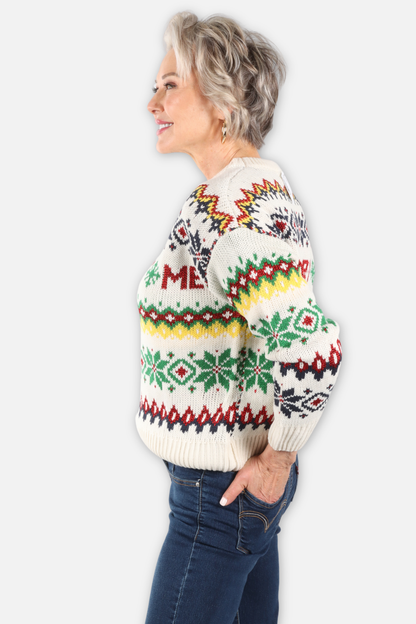 Holiday Fair Isle Sweater - Ivory