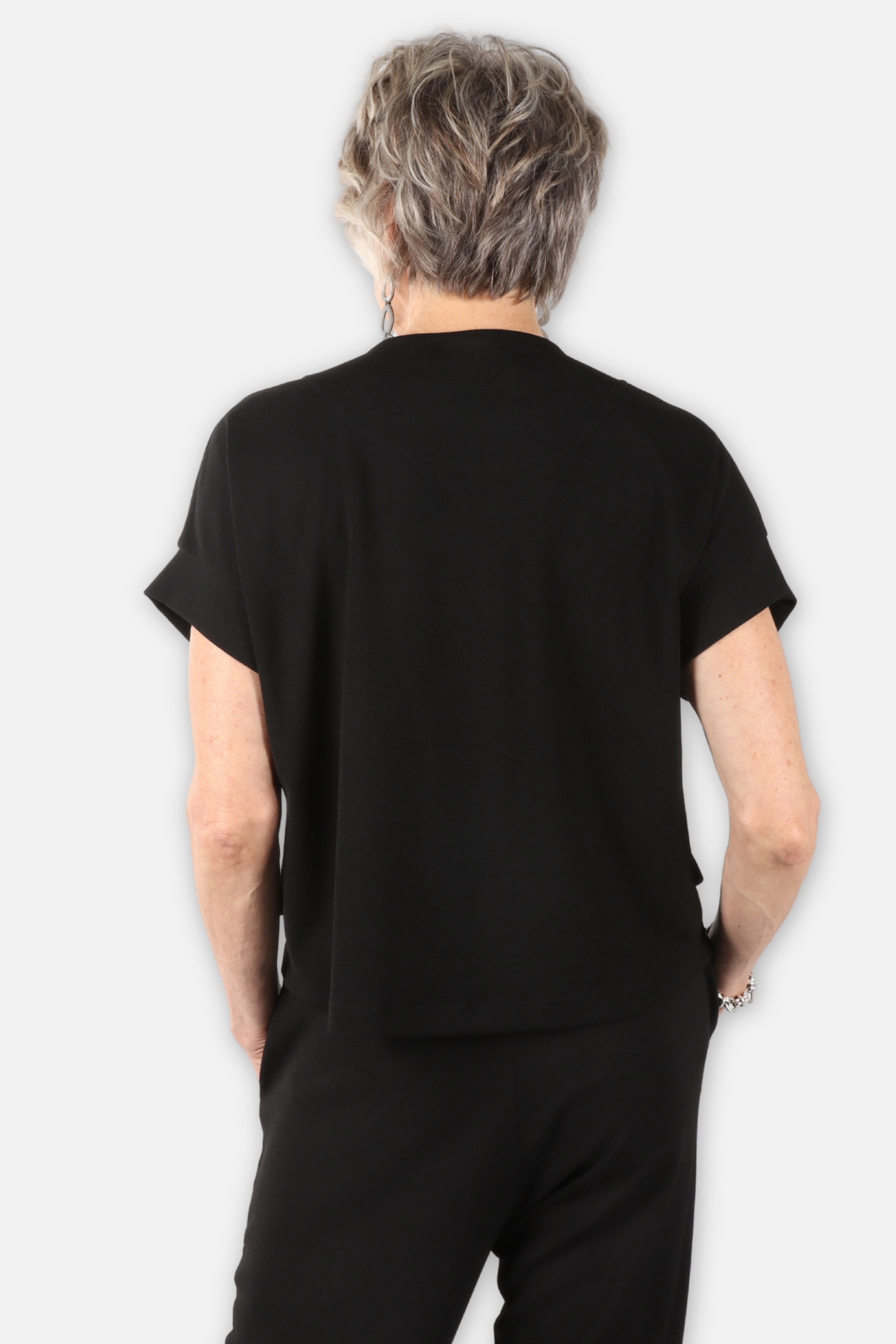 Jolene Short Sleeve Vest - Black