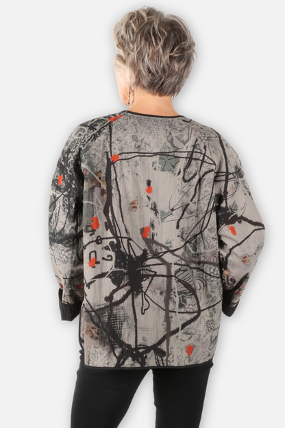 Reversible Jacket with Piping - Flower Combo