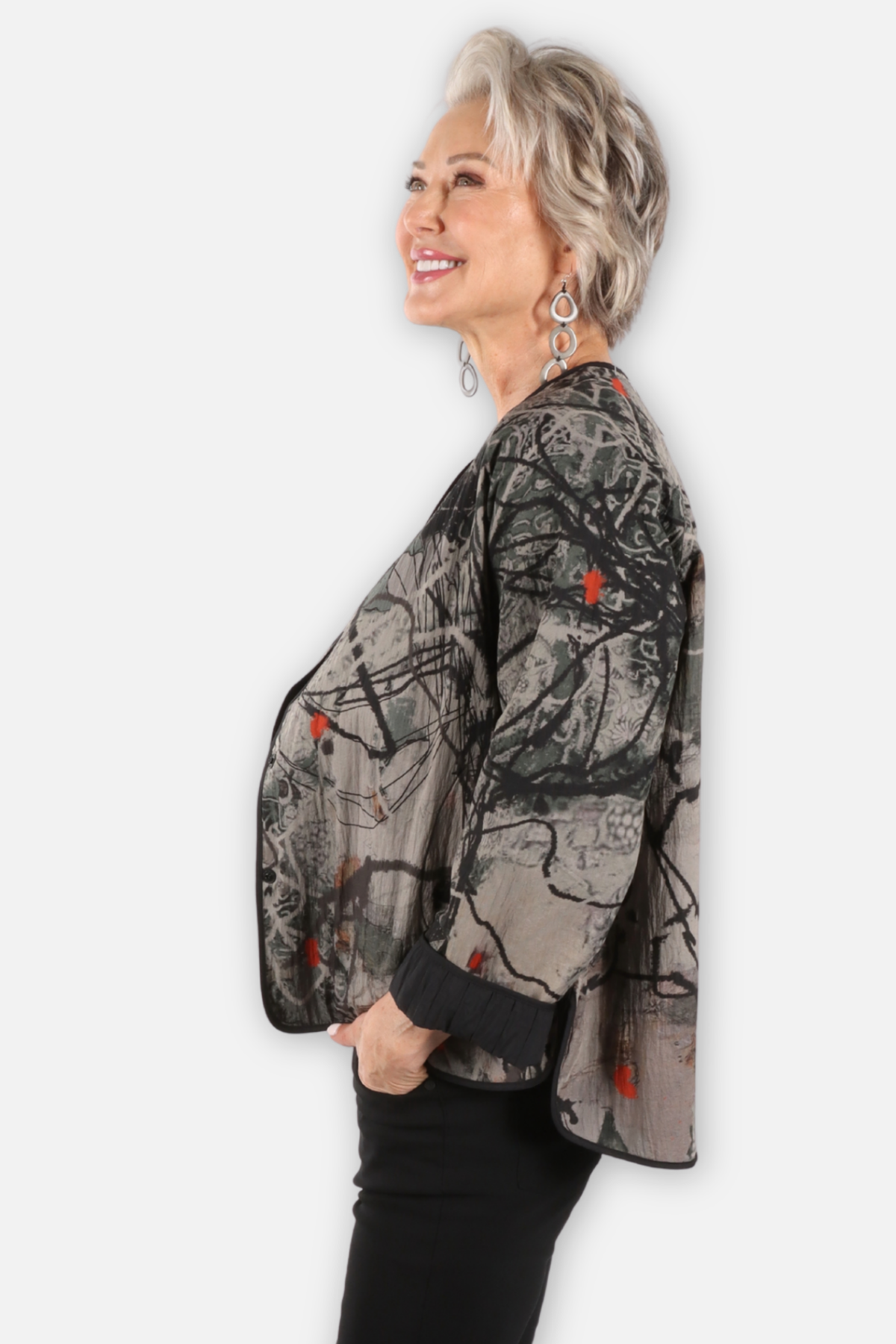 Reversible Jacket with Piping - Flower Combo