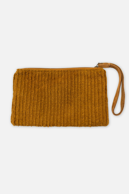 Textured Zip Wristlet - Camel
