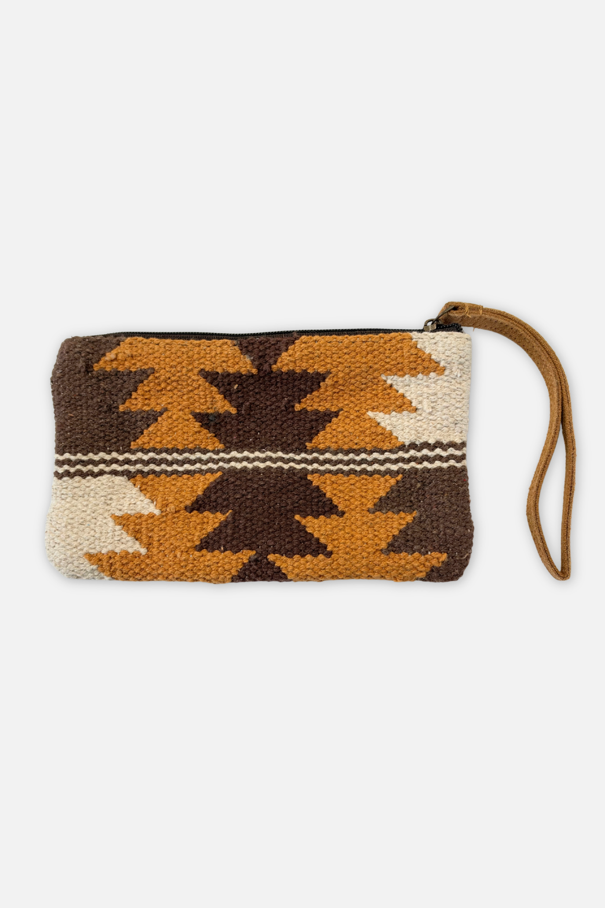 Textured Zip Wristlet - Brown Multi