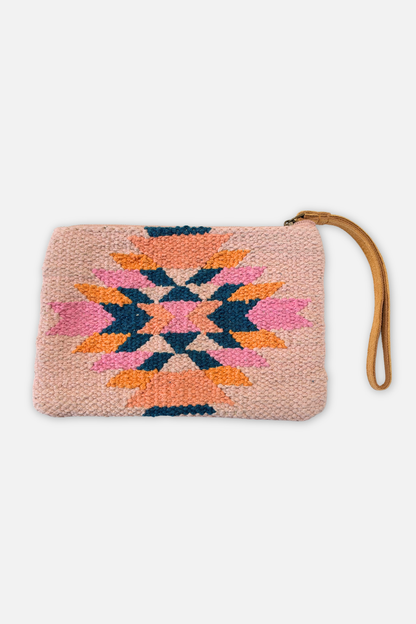 Textured Zip Wristlet - Pink