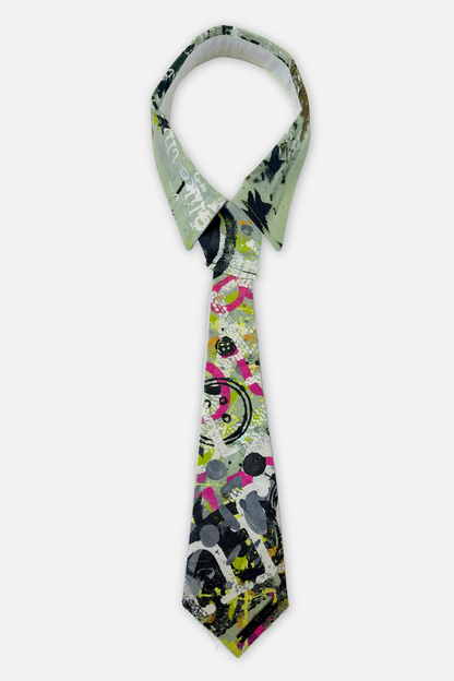 Neck Tie Scarf - Green Print