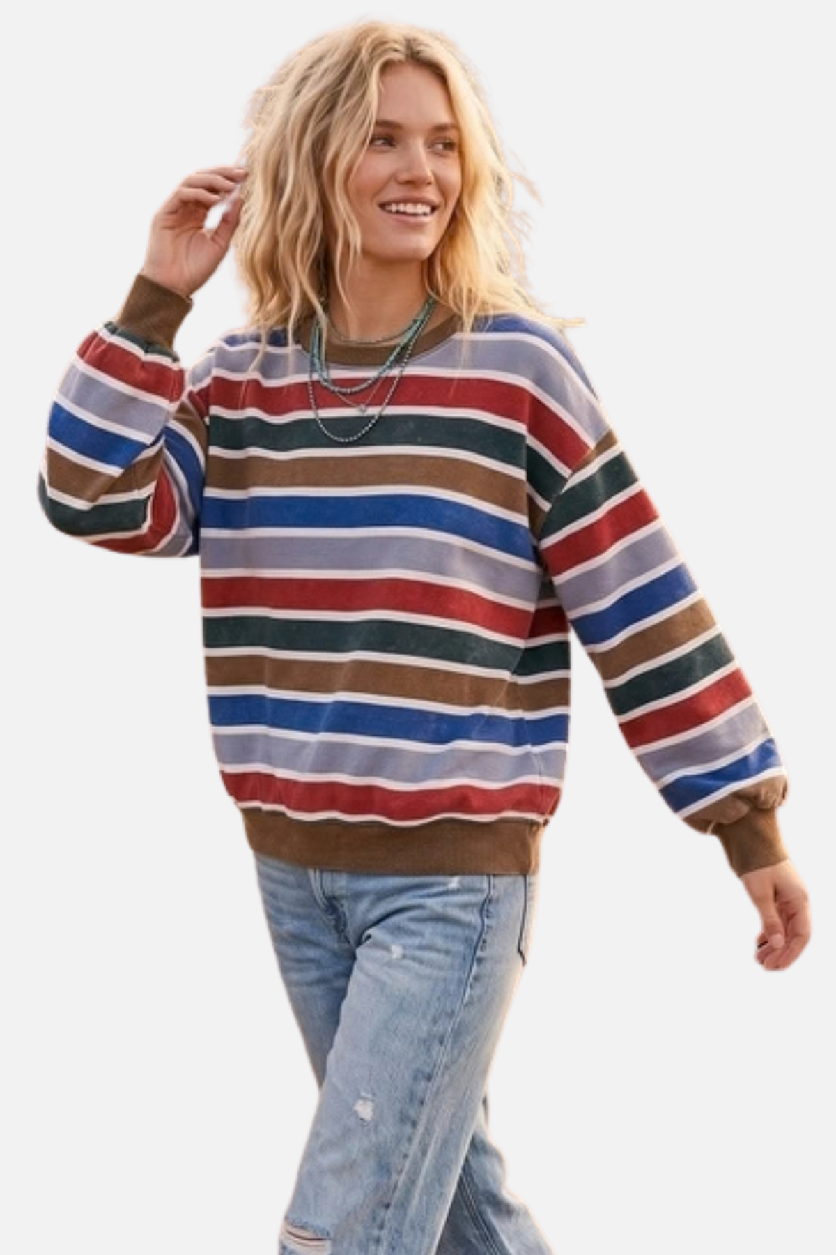 Stripe Pullover - Brown Multi