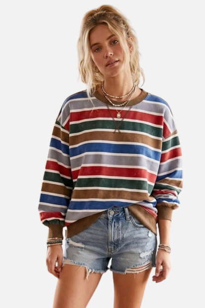 Stripe Pullover - Brown Multi