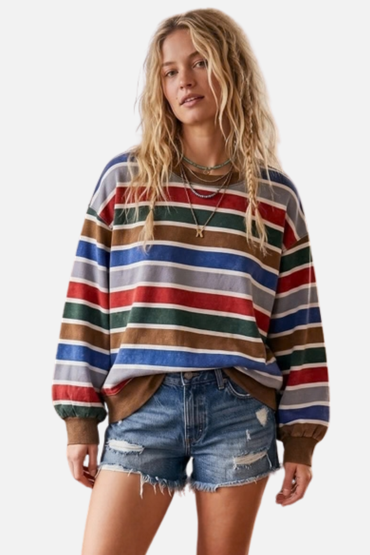 Stripe Pullover - Brown Multi