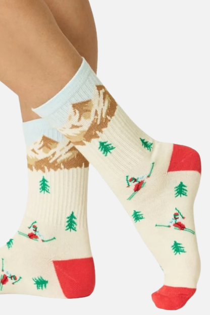 Ski Landscape Socks - Ivory
