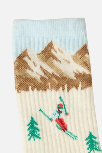Ski Landscape Socks - Ivory