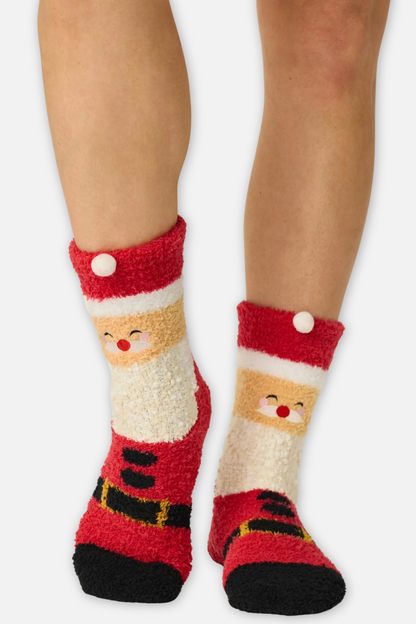 Jolly Santa Claus Socks - Red