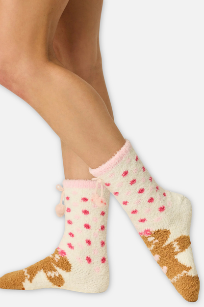 Gingerbread Girl Polka Dot Socks - Baby Pink