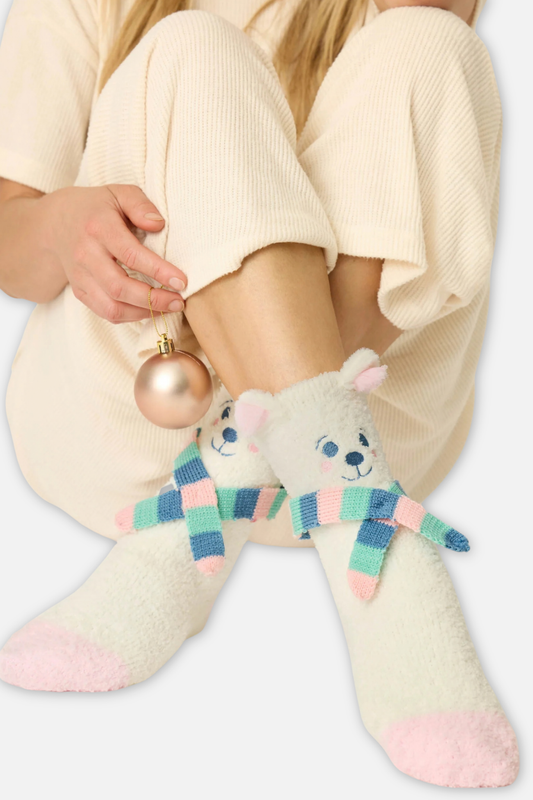 Cozy Polar Bear Socks - Ivory