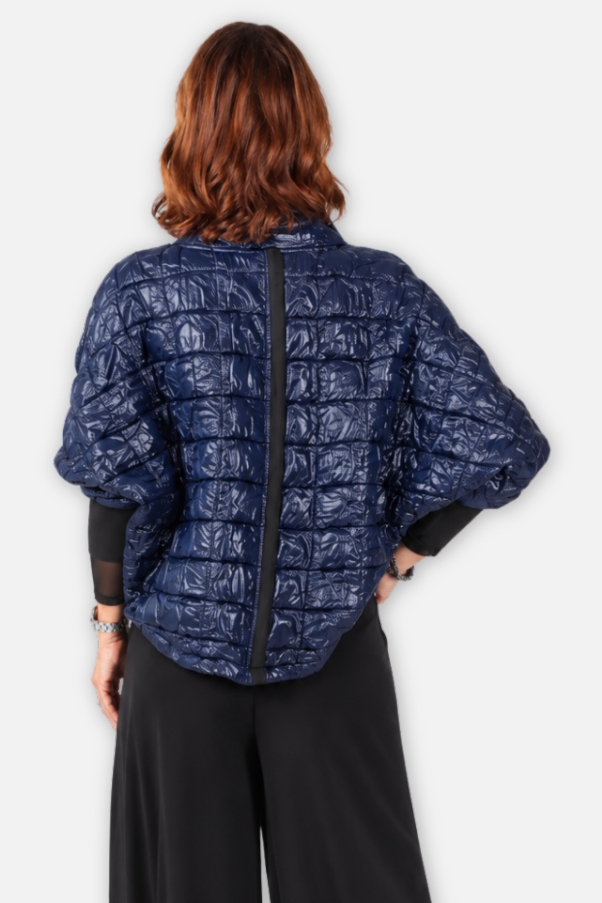 Crop Quilted Jacket - Navy