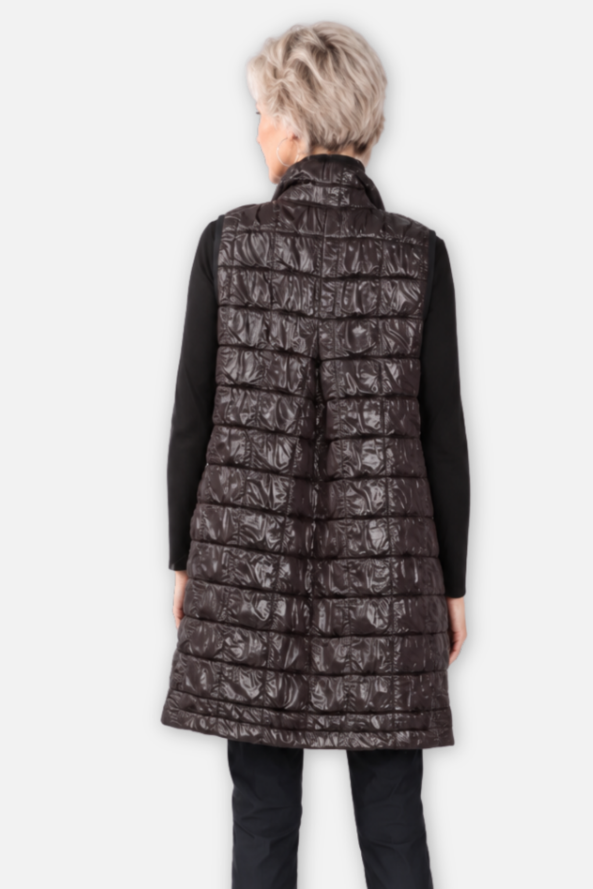 Quilted Tunic Vest - Brown