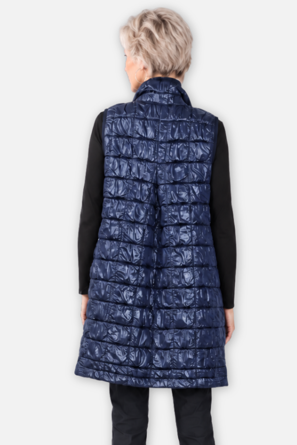 Quilted Tunic Vest - Navy