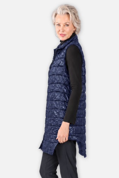 Quilted Tunic Vest - Navy