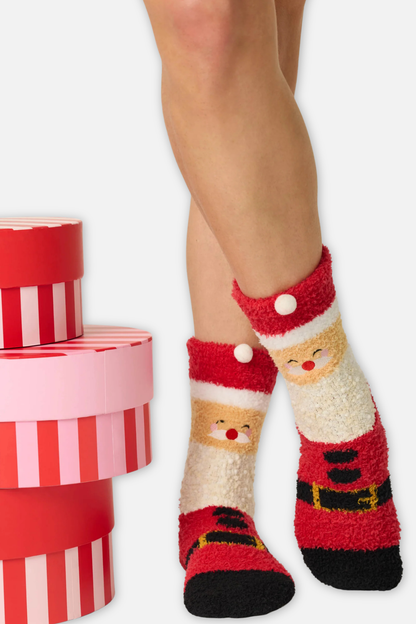 Jolly Santa Claus Socks - Red